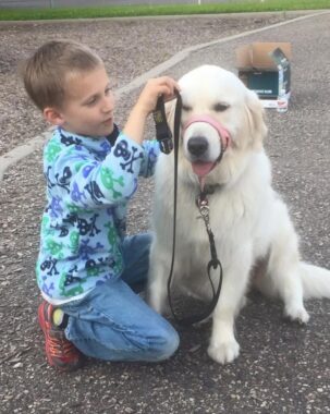Boy and his service dog